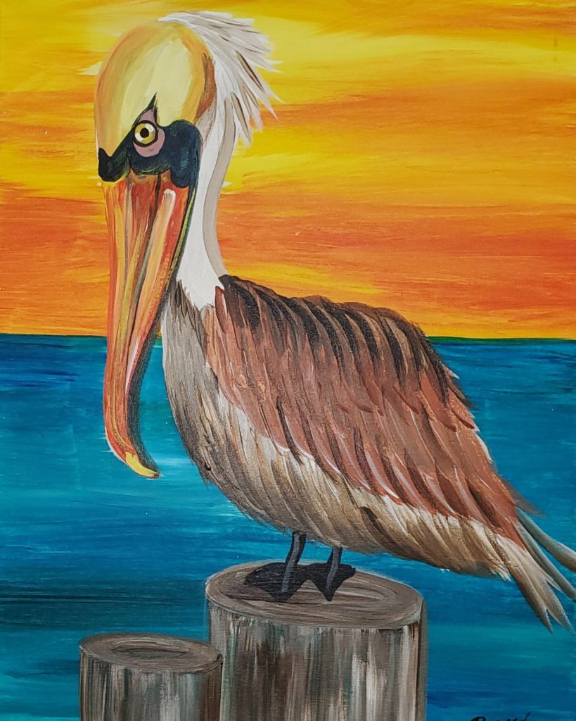 Piling Pelican – Paint and Unwined